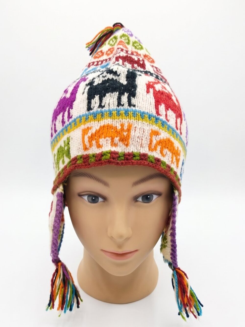Traditional Hand-Knit Andean Wool Chullo – Cusco – Warm Winter Hat